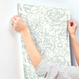 A-Street Prints 4135-72709 Nelda Light Blue Rose Wallpaper - Eade's Wallpaper