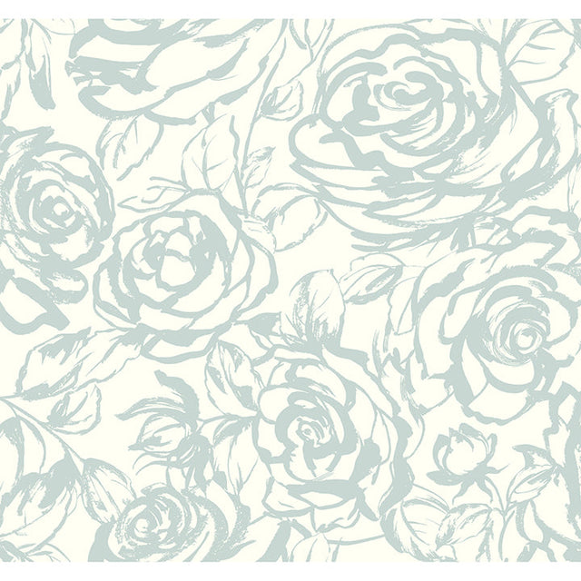 A-Street Prints 4135-72706 Nelda Light Blue Rose Wallpaper - Eade's Wallpaper