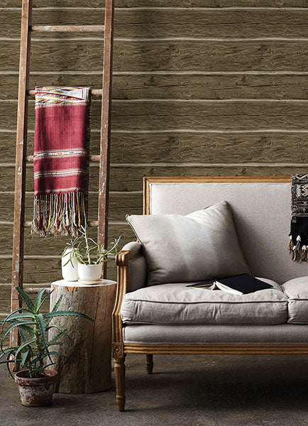 Chesapeake 4142-72613 Lodgepole Dark Brown Wallpaper - Eade's Wallpaper