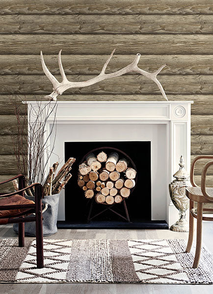 Chesapeake 4142-72617 Bunkhouse Light Brown Wallpaper - Eade's Wallpaper