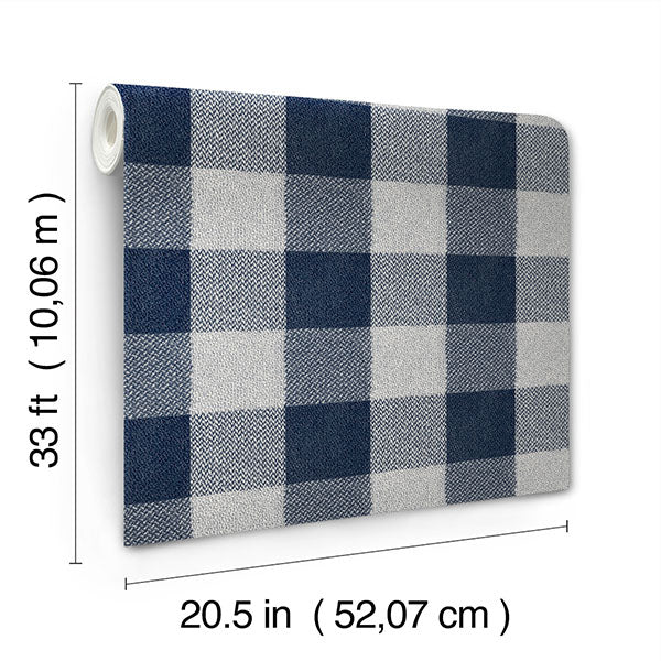 Chesapeake 4142-72620 Lumberjack Navy Wallpaper - Eade's Wallpaper