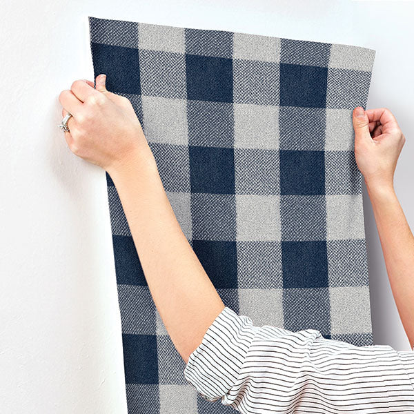 Chesapeake 4142-72620 Lumberjack Navy Wallpaper - Eade's Wallpaper