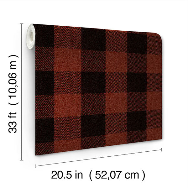 Chesapeake 4142-72621 Lumberjack Maroon Wallpaper - Eade's Wallpaper