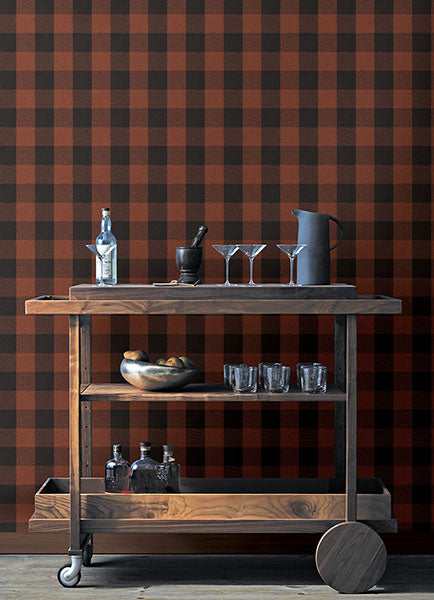 Chesapeake 4142-72621 Lumberjack Maroon Wallpaper - Eade's Wallpaper