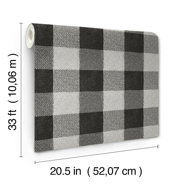 Chesapeake 4142-72622 Lumberjack Black Wallpaper - Eade's Wallpaper