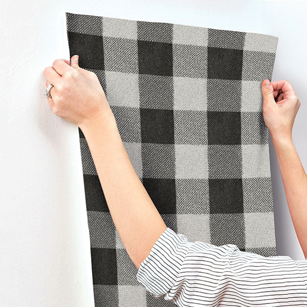 Chesapeake 4142-72622 Lumberjack Black Wallpaper - Eade's Wallpaper
