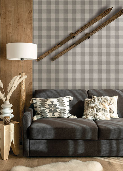 Chesapeake 4142-72623 Lumberjack Grey Wallpaper - Eade's Wallpaper