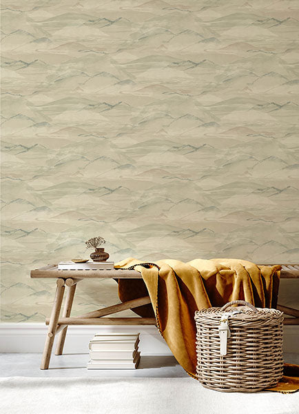 Chesapeake 4142-72624 Bozeman Mountains Moss Wallpaper - Eade's Wallpaper