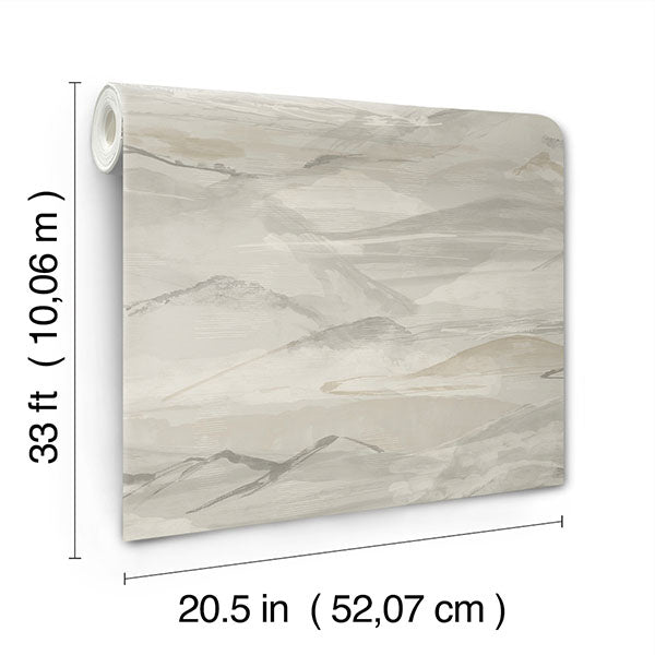 Chesapeake 4142-72626 Bozeman Mountains Grey Wallpaper - Eade's Wallpaper