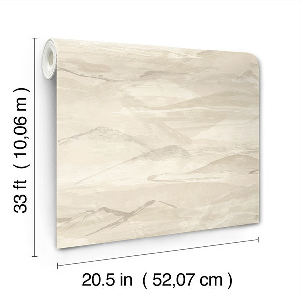 Chesapeake 4142-72627 Bozeman Mountains Bone Wallpaper - Eade's Wallpaper