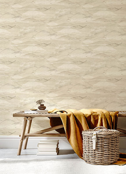 Chesapeake 4142-72627 Bozeman Mountains Bone Wallpaper - Eade's Wallpaper