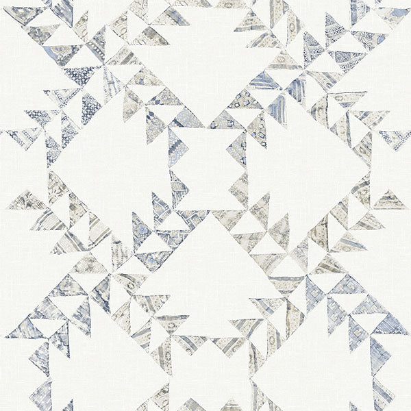 Chesapeake 4142-72628 Scrap Quilt Denim Wallpaper - Eade's Wallpaper