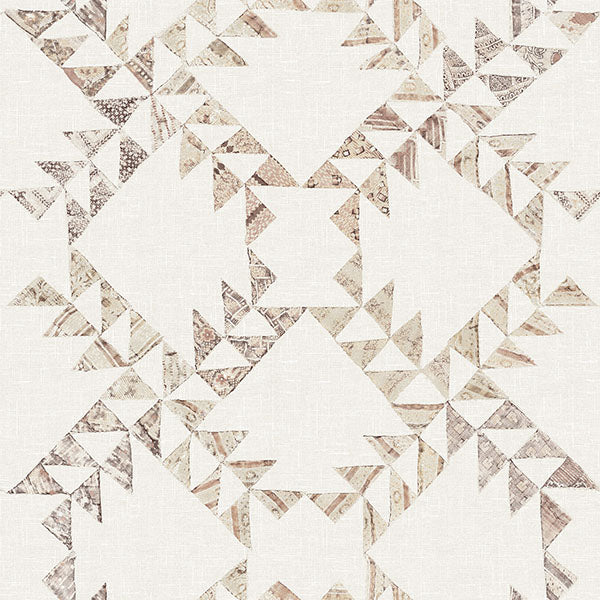 Chesapeake 4142-72629 Scrap Quilt Brown Wallpaper - Eade's Wallpaper