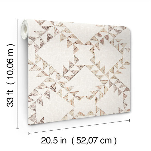 Chesapeake 4142-72629 Scrap Quilt Brown Wallpaper - Eade's Wallpaper