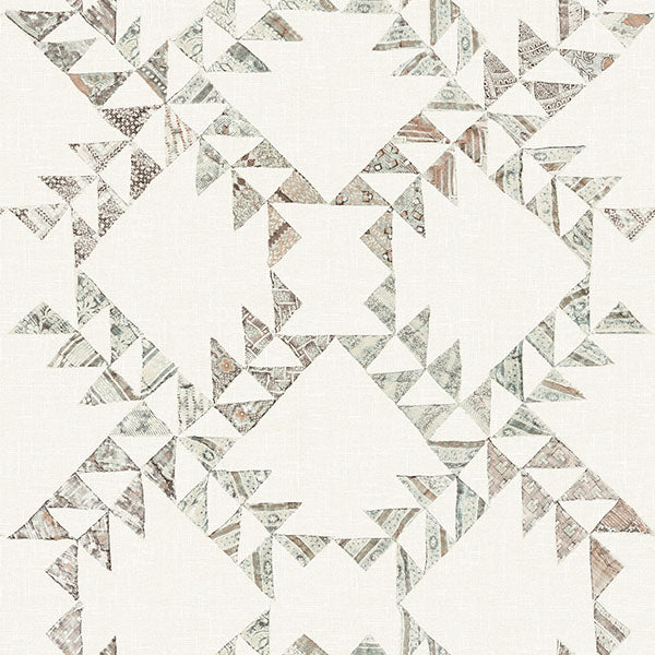 Chesapeake 4142-72631 Scrap Quilt Light Brown Wallpaper - Eade's Wallpaper