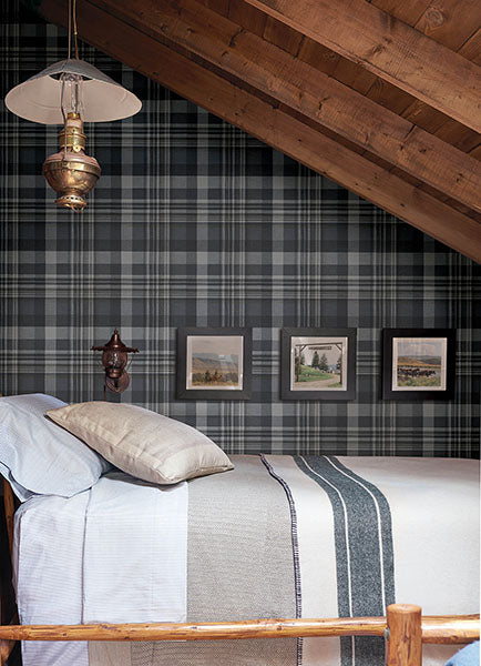 Chesapeake 4142-72635 Dutton Plaid Indigo Wallpaper - Eade's Wallpaper