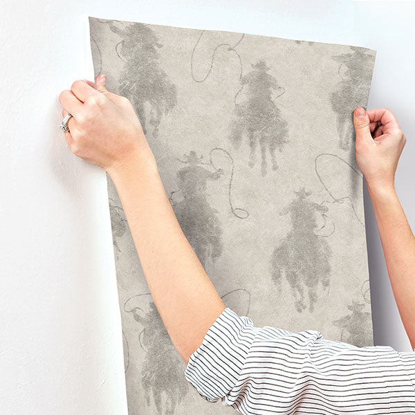 Chesapeake 4142-72639 Stockman Silhouette Grey Wallpaper - Eade's Wallpaper