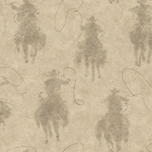 Chesapeake 4142-72640 Stockman Silhouette Khaki Wallpaper - Eade's Wallpaper