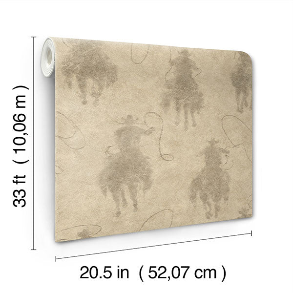 Chesapeake 4142-72640 Stockman Silhouette Khaki Wallpaper - Eade's Wallpaper