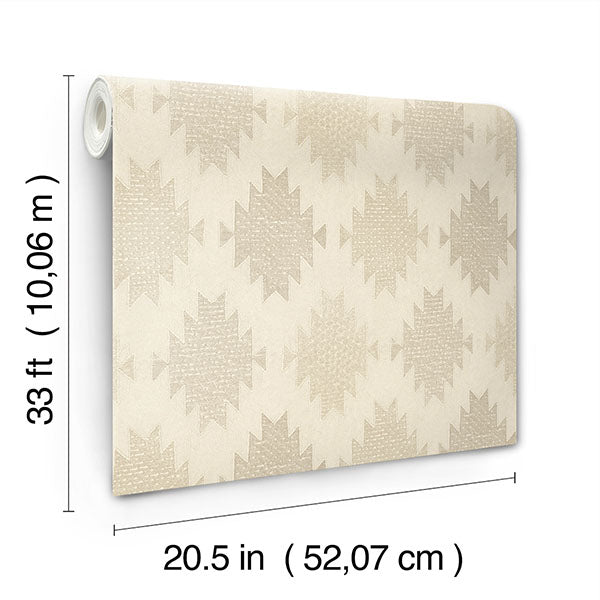 Chesapeake 4142-72662 Stitched Heirloom Khaki Wallpaper - Eade's Wallpaper