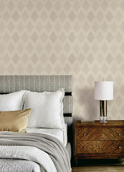 Chesapeake 4142-72662 Stitched Heirloom Khaki Wallpaper - Eade's Wallpaper