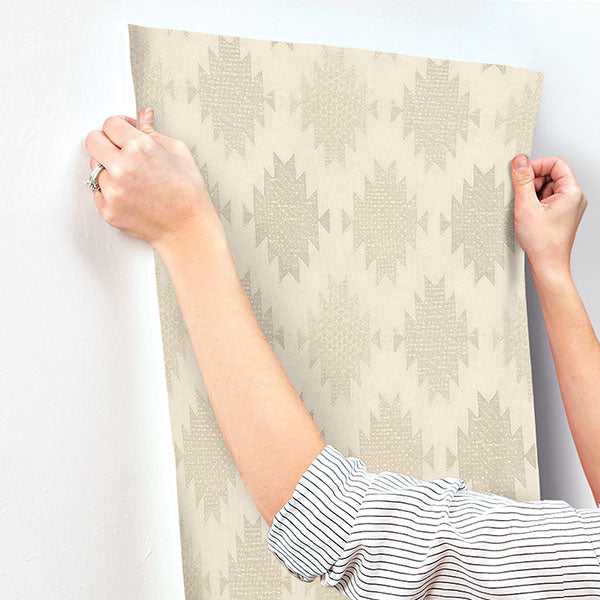 Chesapeake 4142-72662 Stitched Heirloom Khaki Wallpaper - Eade's Wallpaper