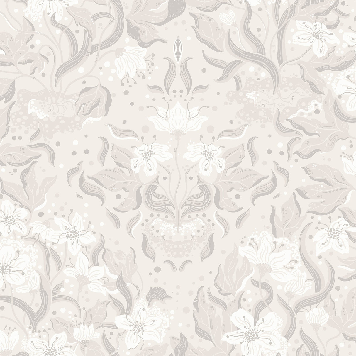 A-Street Prints 4143-22019 Lisa Grey Floral Damask Wallpaper