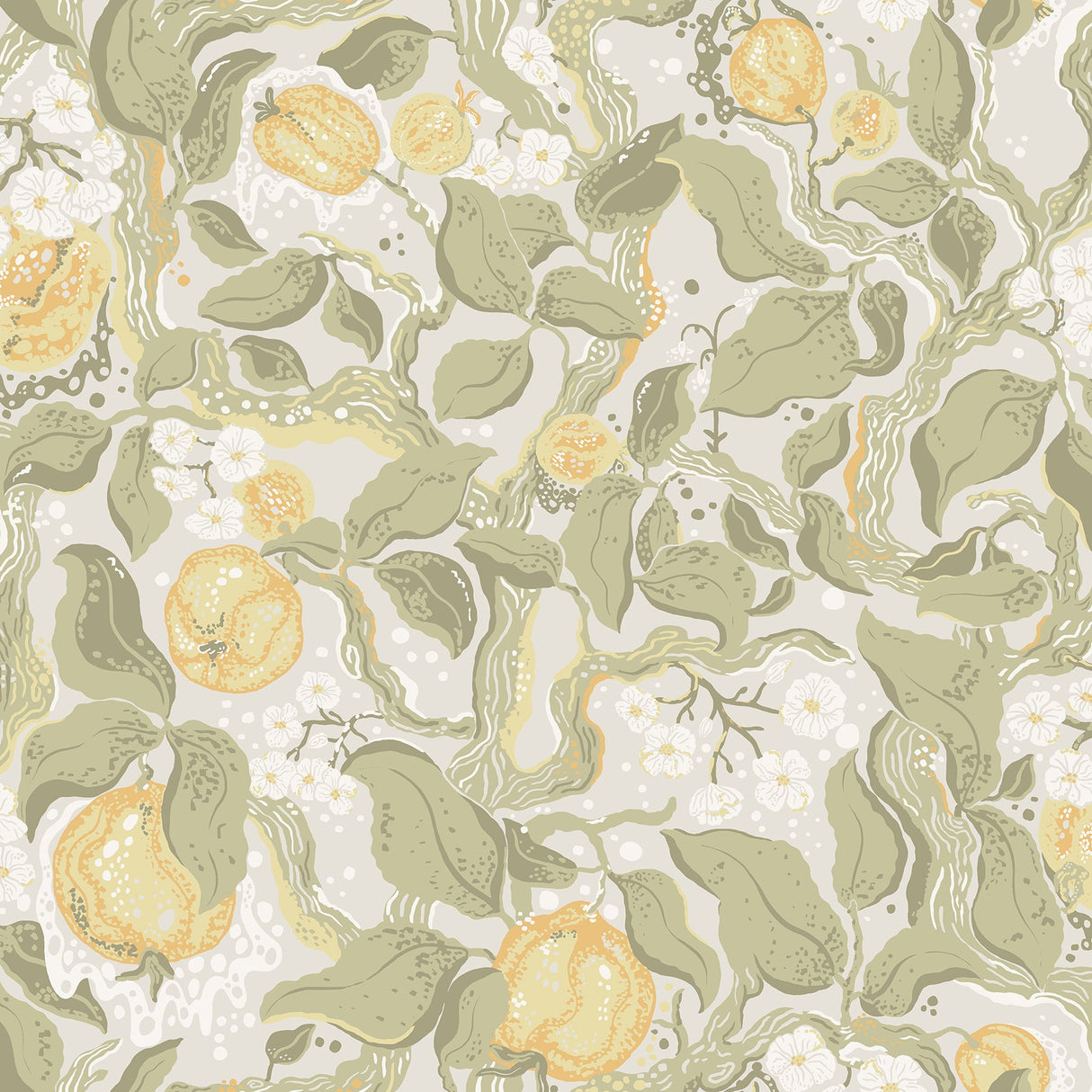 A-Street Prints 4143-22025 Kort Sage Fruit and Floral Wallpaper