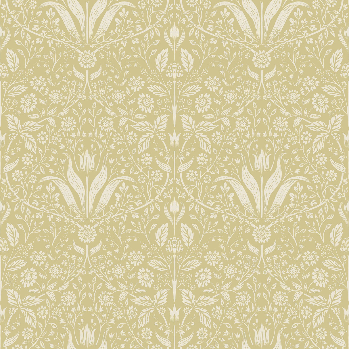 A-Street Prints 4143-34038 Mara Yellow Tulip Ogee Wallpaper