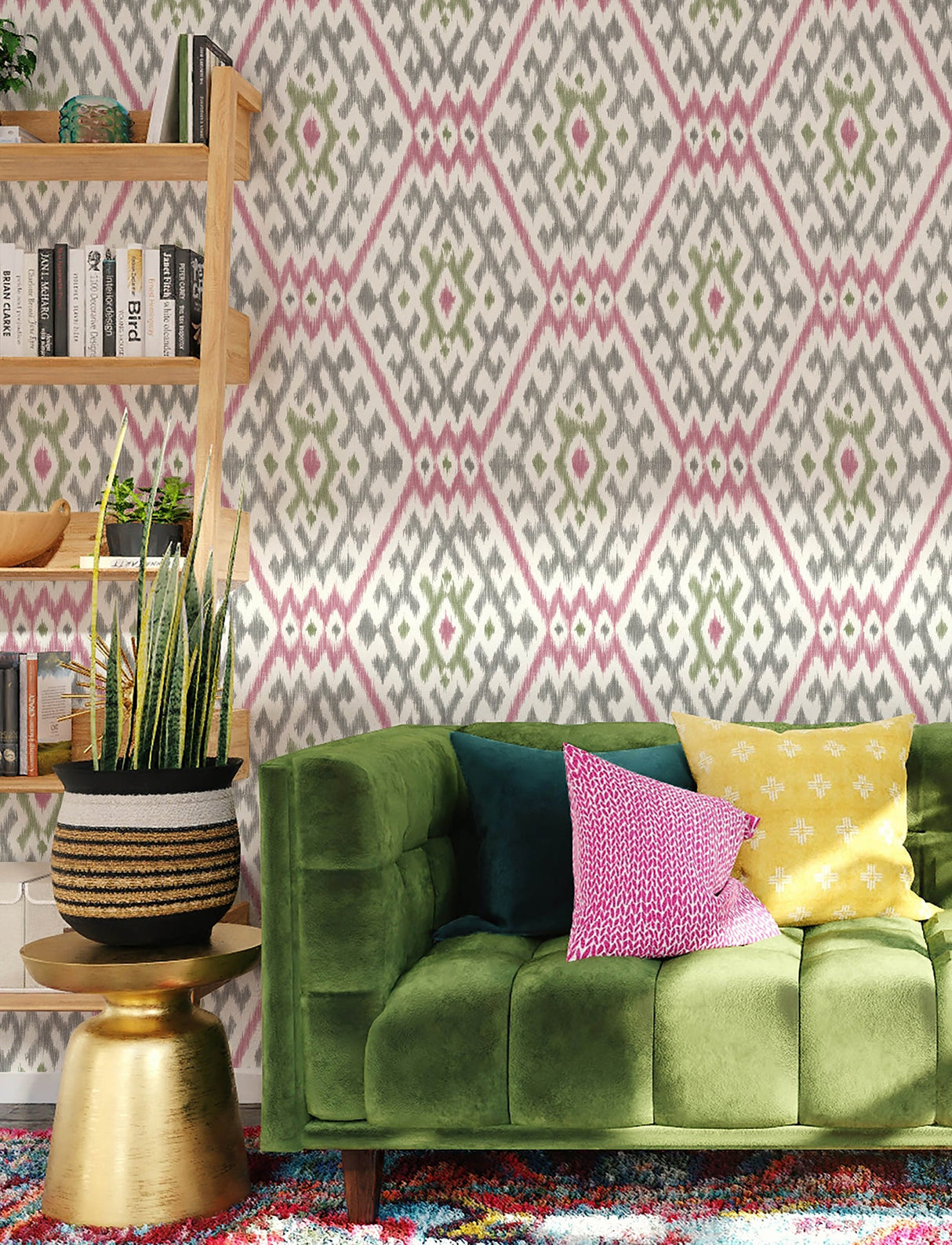 A-Street Prints 4146-27239 Solola Chartreuse Ikat Wallpaper - Eade's Wallpaper