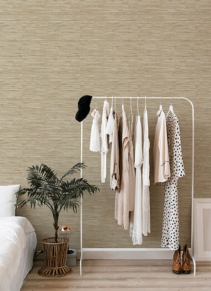 A-Street Prints 4147-27259 Exhale Light Brown Woven Faux Grasscloth Wallpaper - Eade's Wallpaper
