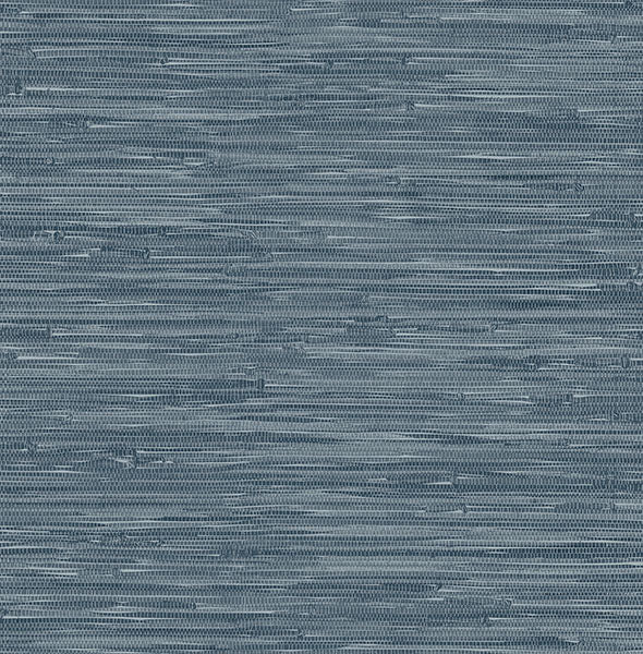 A-Street Prints 4147-27260 Exhale Indigo Woven Faux Grasscloth Wallpaper - Eade's Wallpaper