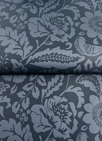 A-Street Prints 4147-27360 Marta Navy Floral Trail Wallpaper - Eade's Wallpaper