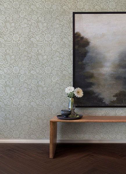 A-Street Prints 4147-27361 Marta Beige Floral Trail Wallpaper - Eade's Wallpaper