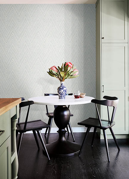 A-Street Prints 4147-27368 Lainey Blue Stitched Chevron Wallpaper - Eade's Wallpaper
