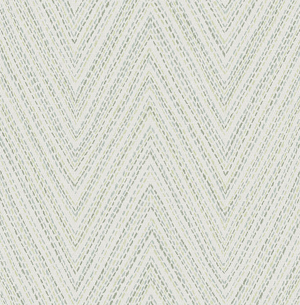 A-Street Prints 4147-27370 Lainey Green Stitched Chevron Wallpaper - Eade's Wallpaper