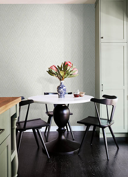 A-Street Prints 4147-27370 Lainey Green Stitched Chevron Wallpaper - Eade's Wallpaper
