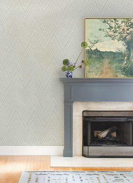 A-Street Prints 4147-27370 Lainey Green Stitched Chevron Wallpaper - Eade's Wallpaper