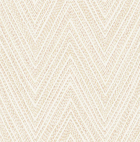 A-Street Prints 4147-27371 Lainey Apricot Stitched Chevron Wallpaper - Eade's Wallpaper