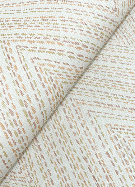 A-Street Prints 4147-27371 Lainey Apricot Stitched Chevron Wallpaper - Eade's Wallpaper
