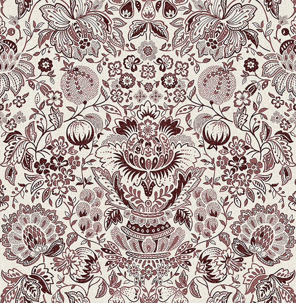 A-Street Prints 4147-27373 Blanche Plum Floral Damask Wallpaper - Eade's Wallpaper