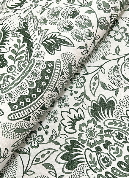 A-Street Prints 4147-27375 Blanche Dark Green Floral Damask Wallpaper - Eade's Wallpaper
