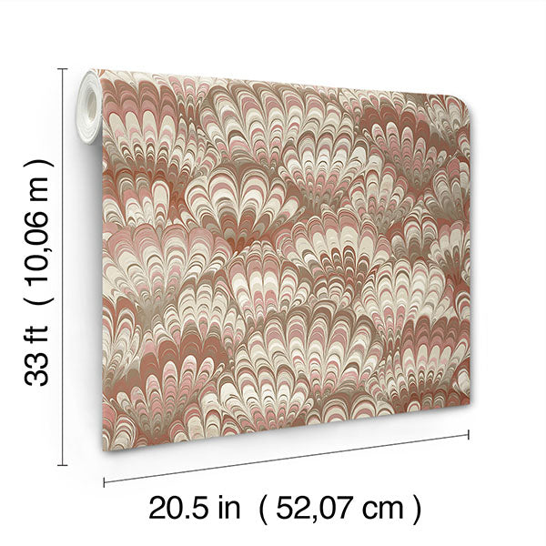 A-Street Prints 4147-27376 Octavia Ruby Marbled Ink Wallpaper - Eade's Wallpaper