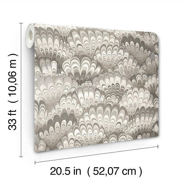 A-Street Prints 4147-27378 Octavia Neutral Marbled Ink Wallpaper - Eade's Wallpaper