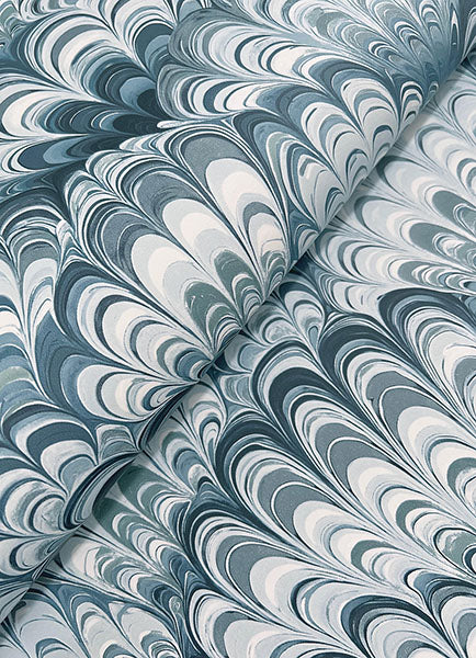 A-Street Prints 4147-27379 Octavia Blue Marbled Ink Wallpaper - Eade's Wallpaper