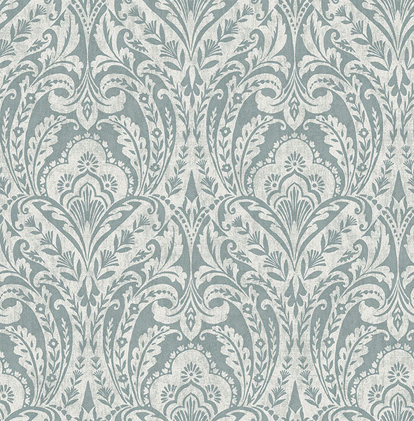 A-Street Prints 4147-27380 Berkshire Denim Damask Wallpaper - Eade's Wallpaper