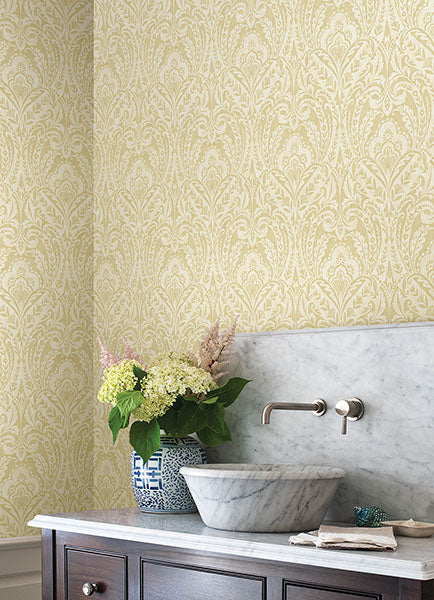 A-Street Prints 4147-27383 Berkshire Butter Damask Wallpaper - Eade's Wallpaper