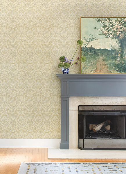 A-Street Prints 4147-27383 Berkshire Butter Damask Wallpaper - Eade's Wallpaper