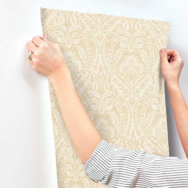 A-Street Prints 4147-27383 Berkshire Butter Damask Wallpaper - Eade's Wallpaper