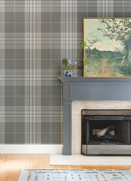 A-Street Prints 4147-27384 Westley Grey Plaid Wallpaper - Eade's Wallpaper